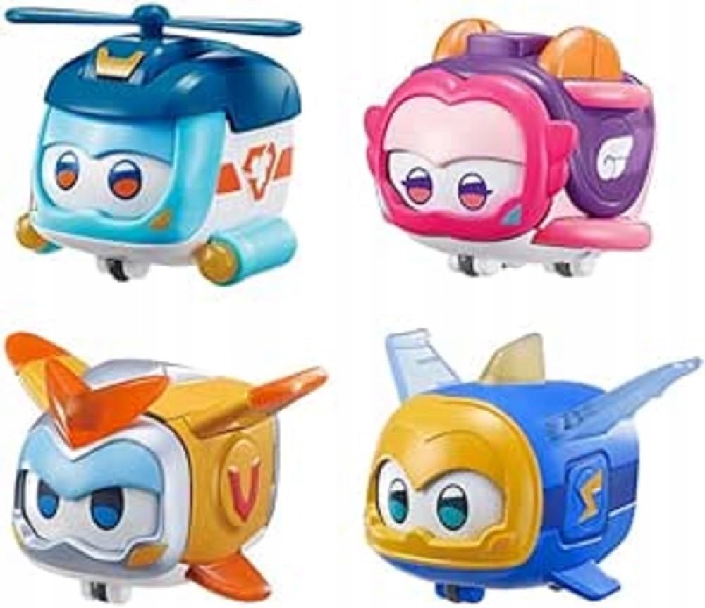 Super Wings Super Pet Adventures 4pak Figurki Świecą Zestaw Samolocików
