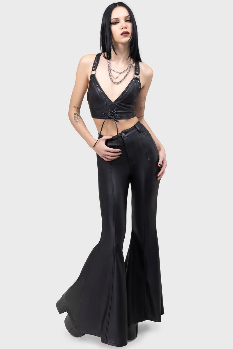 spodnie dzwony KILLSTAR - DEATHS DENIME-XXL