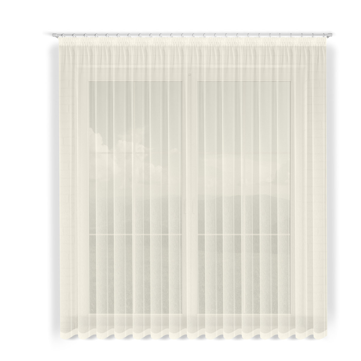 FIRANA 600X150,WOAL ECRU,PROSTA,PODWINIĘCIE 5CM