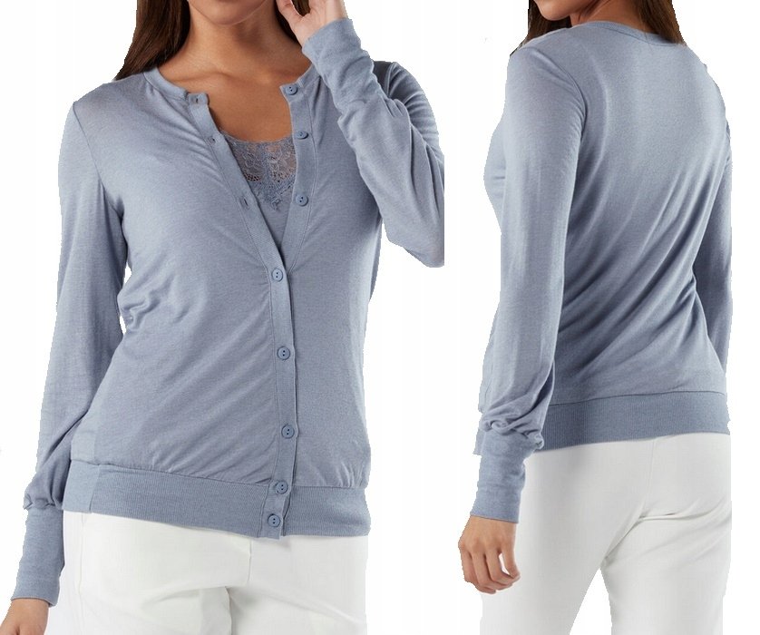 Intimissimi sweter kardigan damski niebieski klasyczny kaszmir modal S