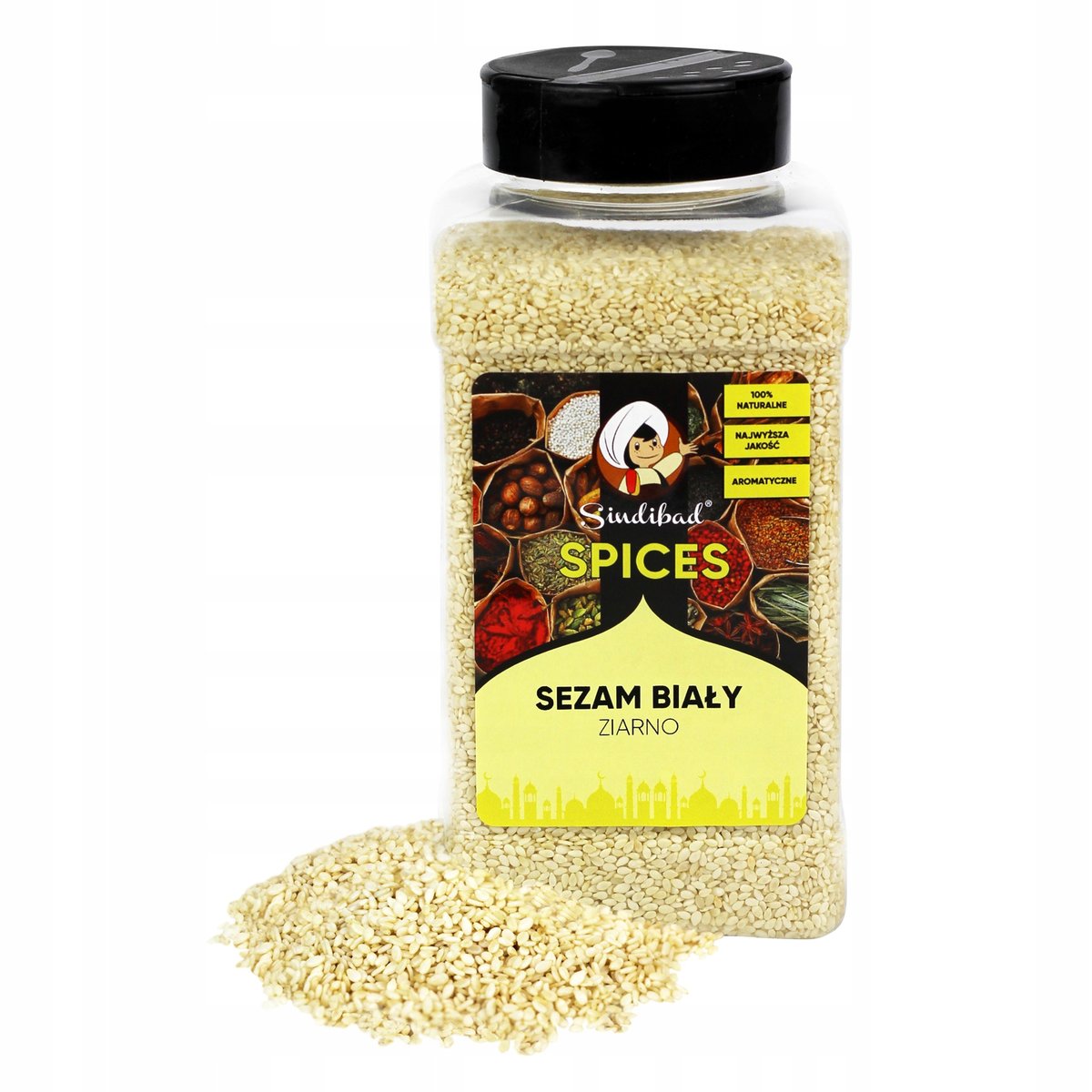 SEZAM BIAŁY ZIARNO INDYJSKI 550g Sindibad 100% NATURALNY
