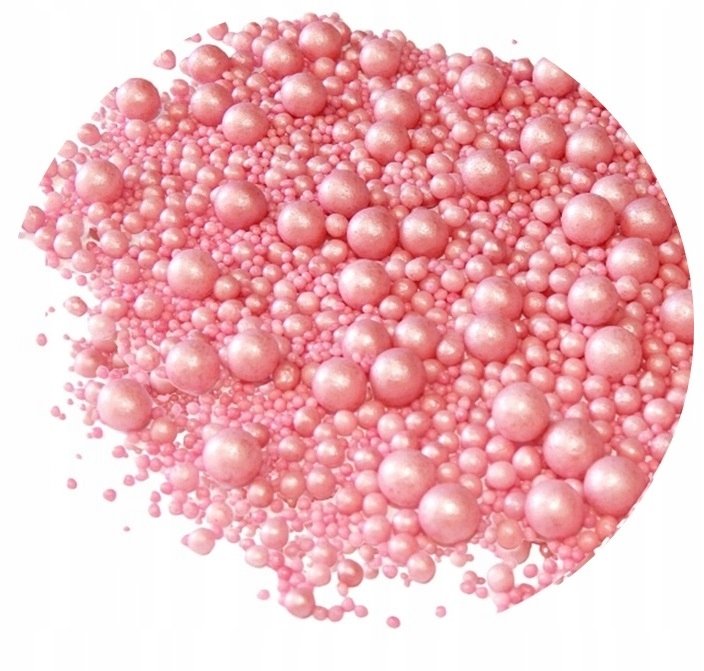 POSYPKA CUKROWA ozdoby na tort DEKORACJE URODZINOWE perełki maczki róż 25g