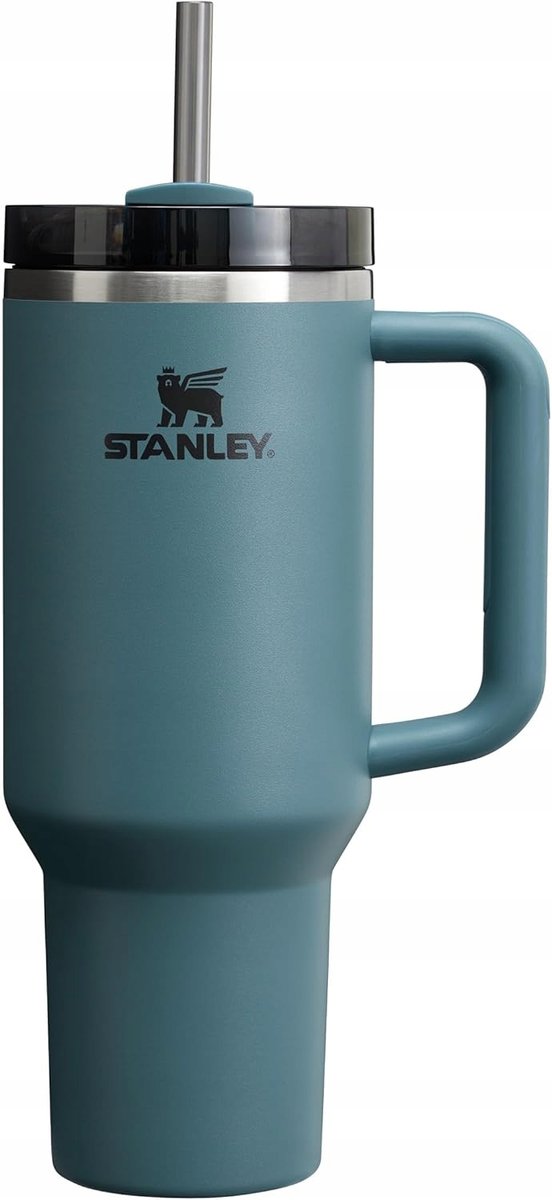 Kubek Stanley 1200Ml Z Słomką Pokrywką I Uchwytem Termiczny Niebieski