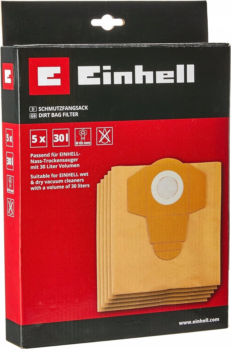 5X Worek Na Śmieci 30L Do Odkurzacza Einhell Zestaw Odkurzacz