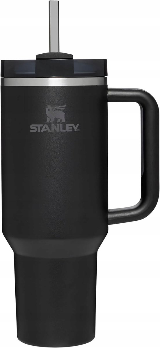 Kubek Stanley 1200Ml Z Słomką Pokrywką I Uchwytem Termiczny Czarny