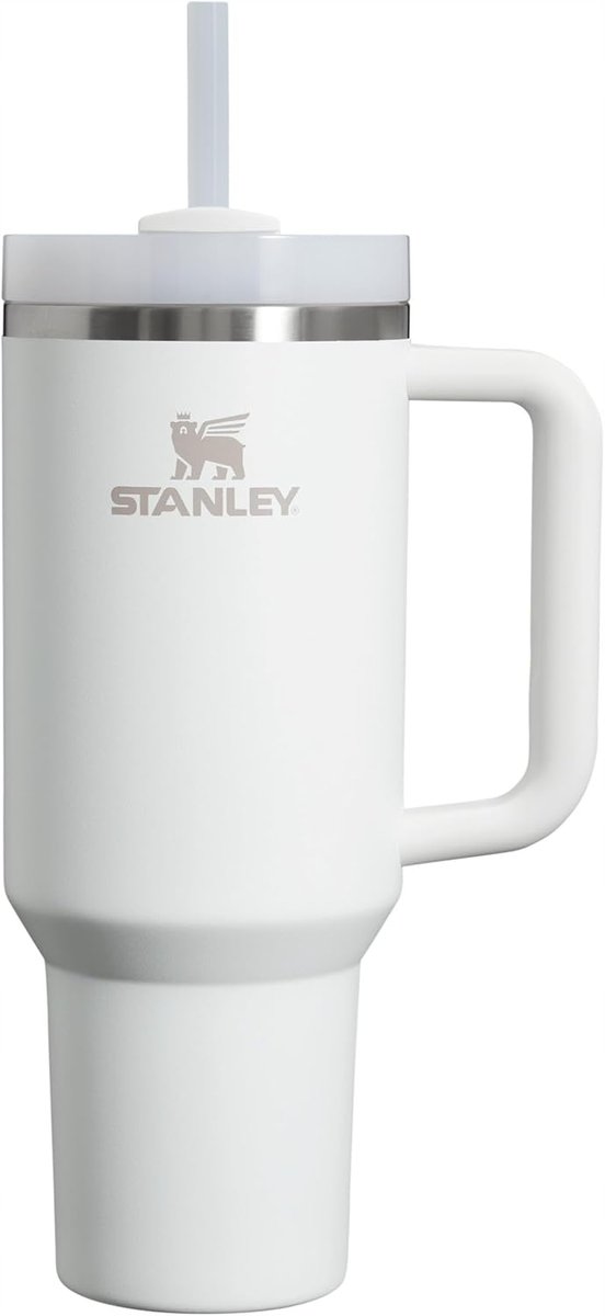 Kubek Stanley 1200Ml Z Słomką Pokrywką I Uchwytem Termiczny Biały