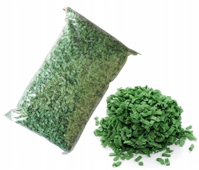 POSYPKA NA TORT dekoracje waflowe OZDOBY NA TORT wiórki ZIELONY 100g