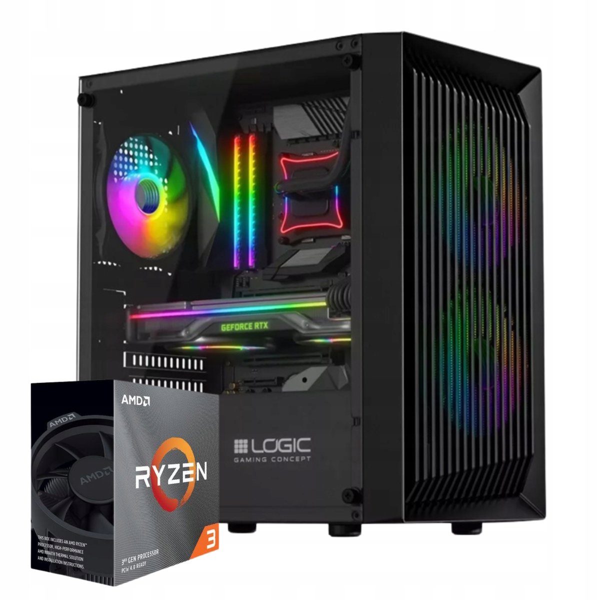 Komputer RYZEN RTX 3050 16GB DDR4 512GB M2 Gamingowy