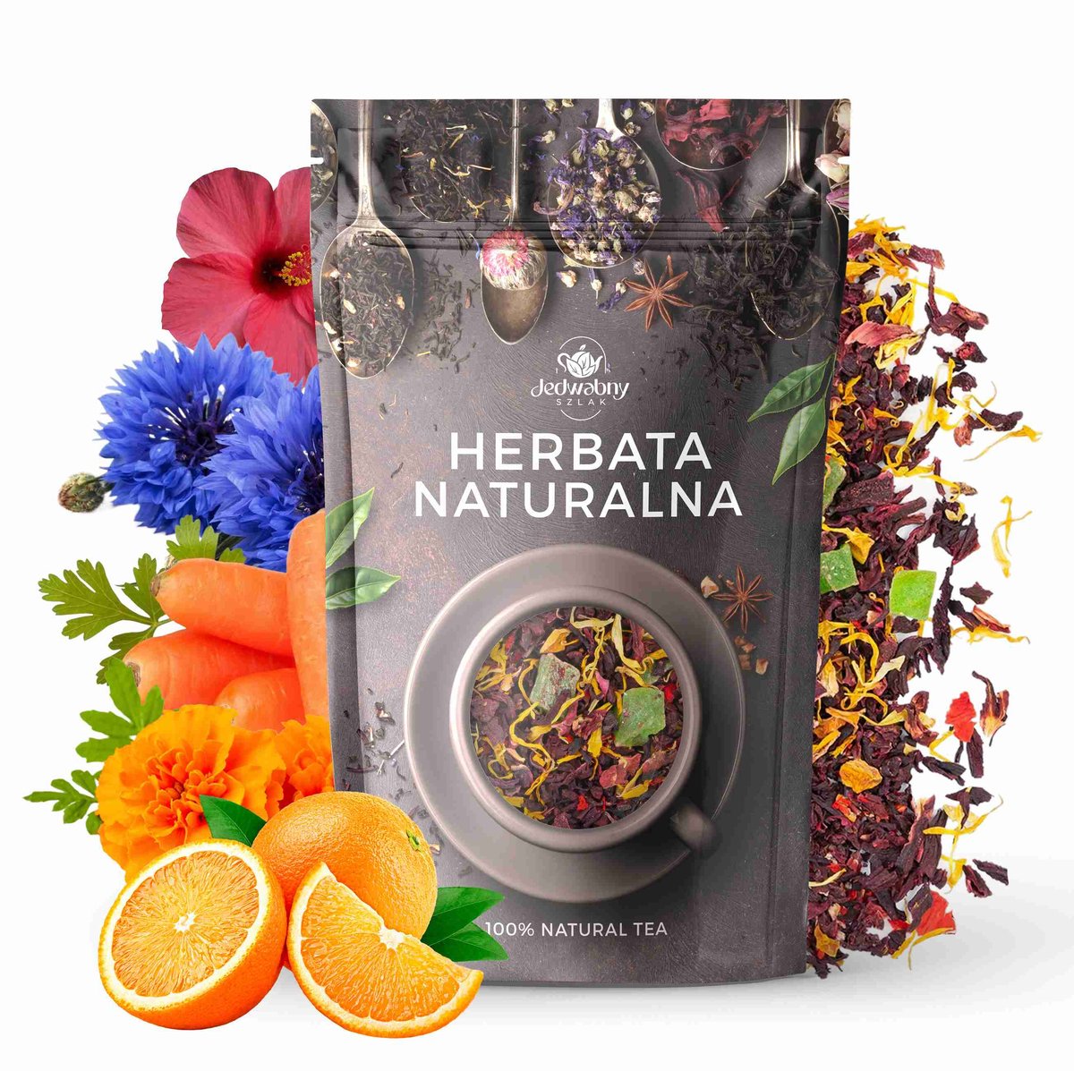 Herbata owocowa Zachód Słońca 100g bławatek i nagietek HIBISKUS