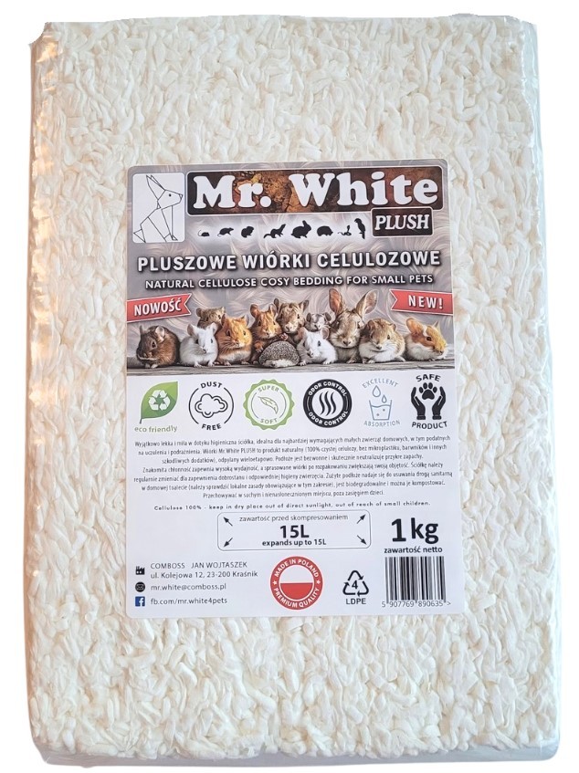 MR. WHITE Plush Wiórki celulozowe 1kg
