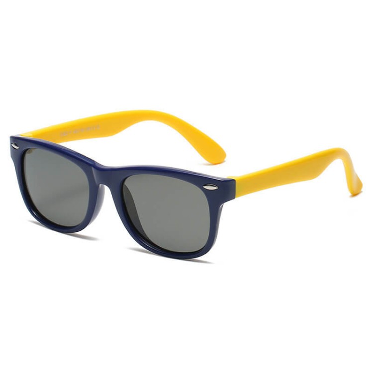 Dziecięce 5-9 lat gumowe okulary przeciwsłoneczne polaryzacyjne POL-JR-57E granat/żółty