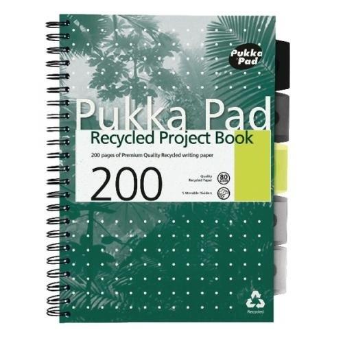 Pukka Project Book Recycled A4100k linia zielony (3szt)