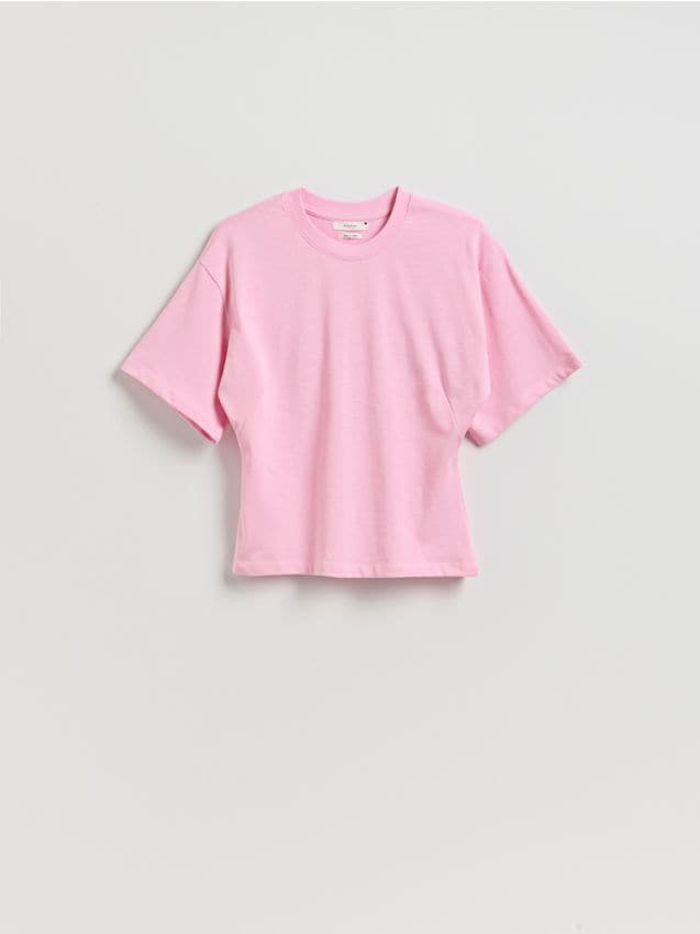 Reserved - Taliowany t-shirt - różowy