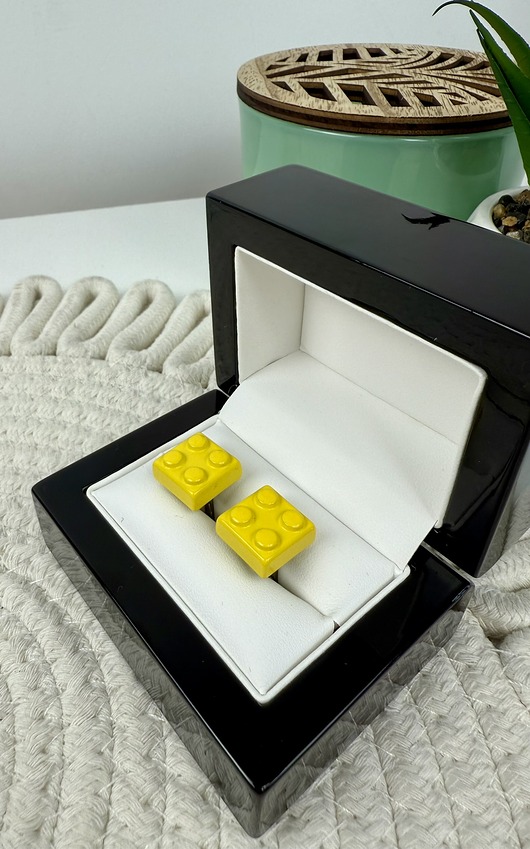 SPINKI DO mankietów koszuli KLOCKI LEGO ŻÓŁTE