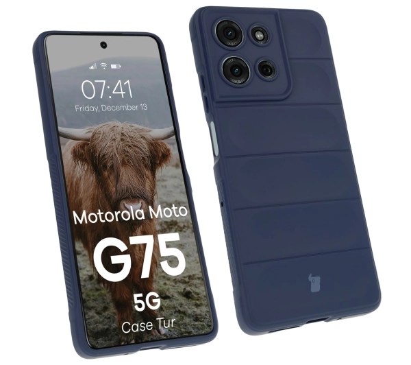 Bizon Pancerne etui Case Tur do Motorola Moto G75 5G, granatowe