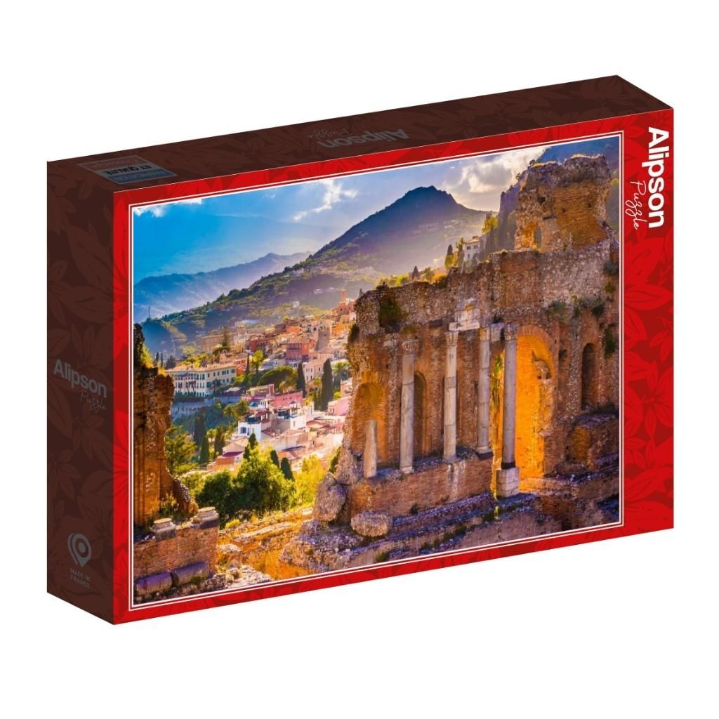 Puzzle 1000 Włochy, Taormina, Widok na teatr Alipson - puzzle