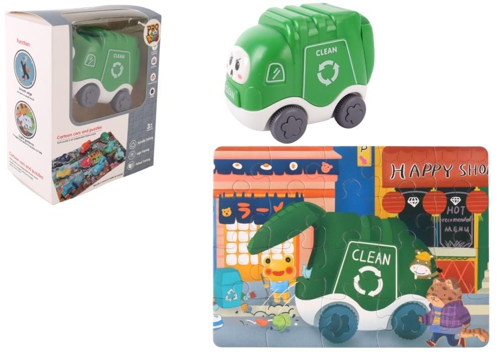 Auto puzzle Przygoda drogowa śmieciarka Pro Kids - puzzle