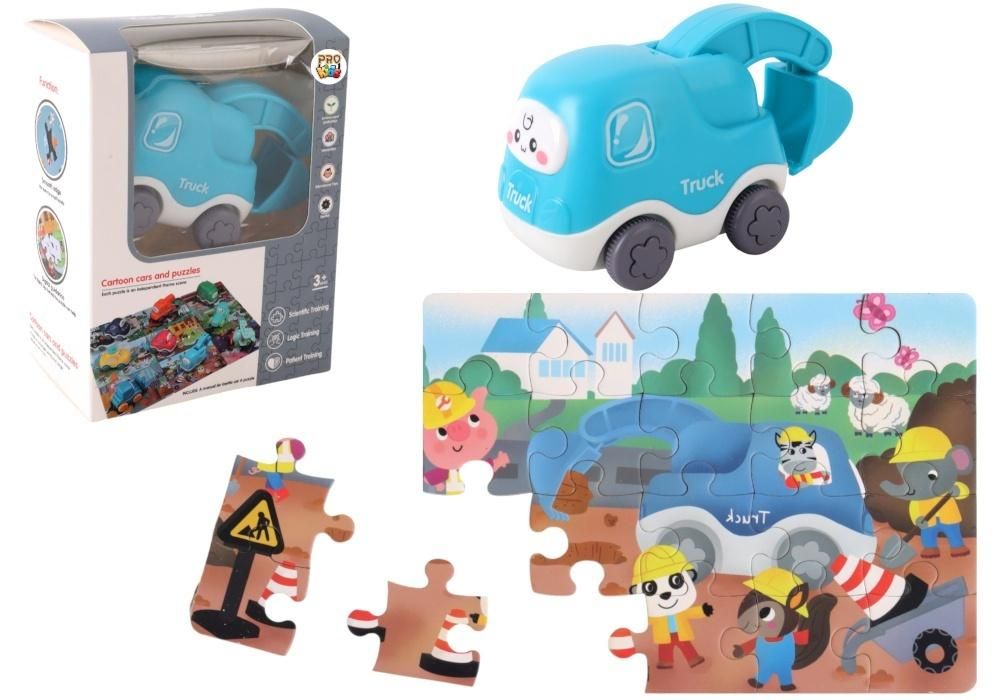 Auto puzzle Przygoda drogowa koparka Pro Kids - puzzle
