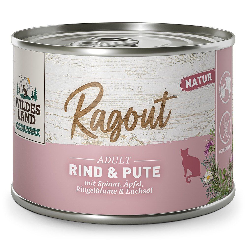 Wildes Land Cat Ragout Rind Pute - wołowina z indykiem 180 g - karma dla zwierząt