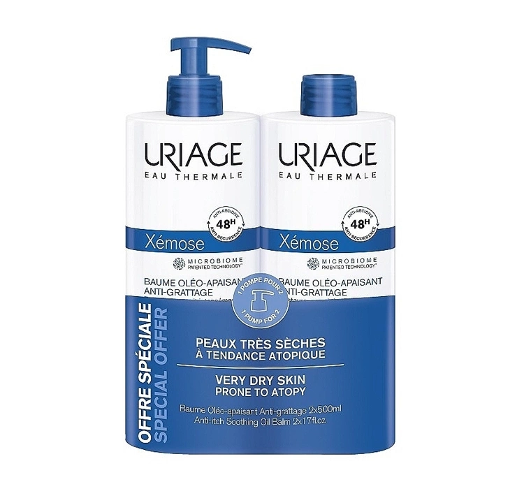 Uriage Xemose kojący olejek w kremie do bardzo suchej skóry 2 x 500 ml