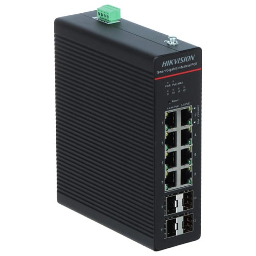 SWITCH PRZEMYSŁOWY POE DS-3T1512HP-SI-8P4F/NOPOWER 8-PORTOWY SFP Hikvision DS-3T1512HP-SI-8P4F/NOPOWER