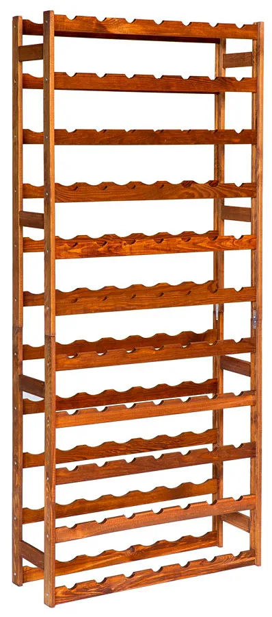 Brązowy regał sosnowy na wino K7-A67