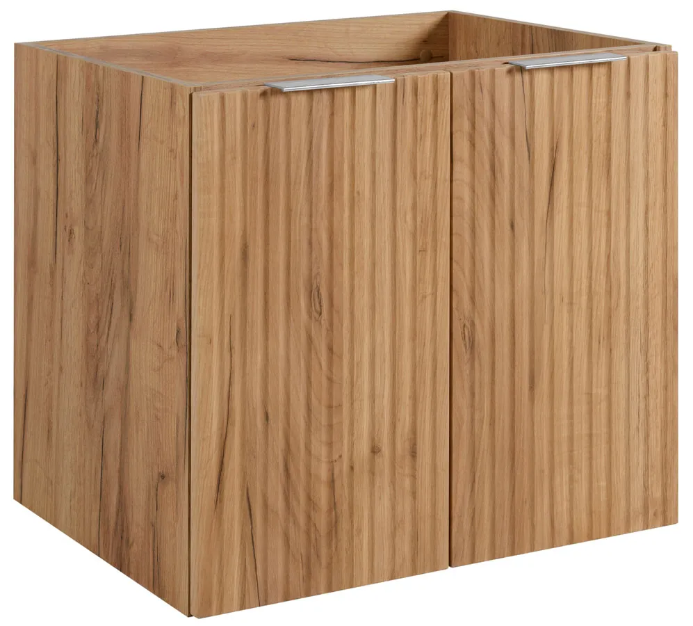 Dwudrzwiowa ryflowana szafka do łazienki 60 cm dąb craft złoty A3-G44