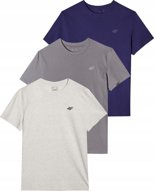 Koszulka męska 4F T-shirt sportowy 3-pak TSHM2256 27+25+31 XL