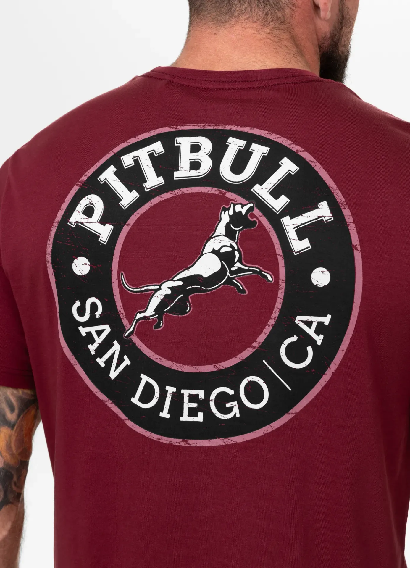 PITBULL KOSZULKA Light Weight 170 Basic San Diego CA Black '25 - Bordowa