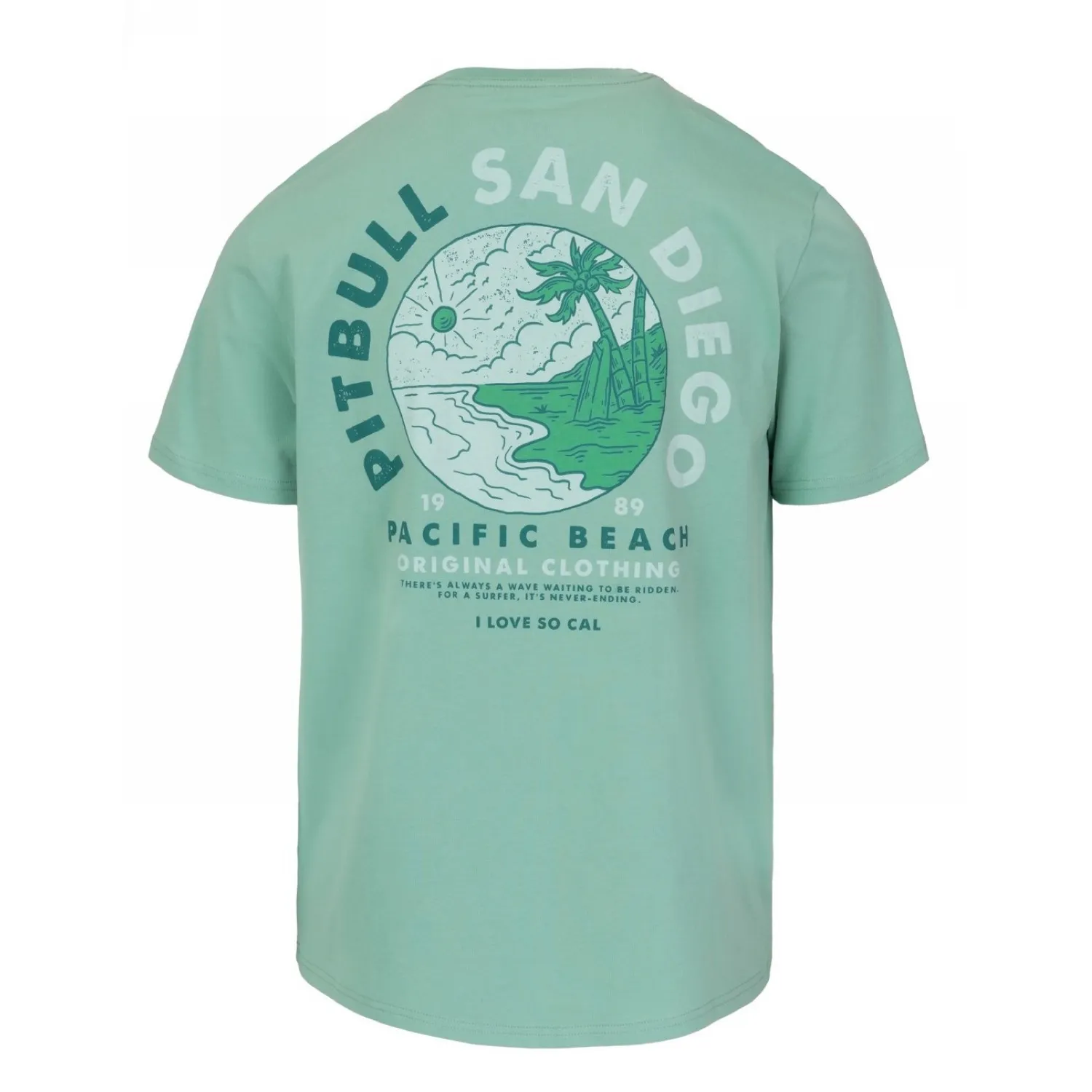 PITBULL KOSZULKA Light Weight 170 Basic Planet Surf '25 - Jasnomiętowa