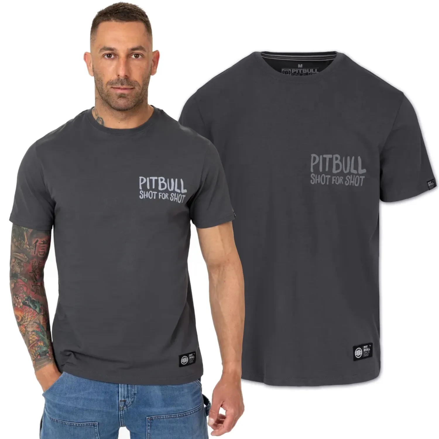 PITBULL KOSZULKA Light Weight 170 Basic Shot Fot Shot '25 - Grafitowa