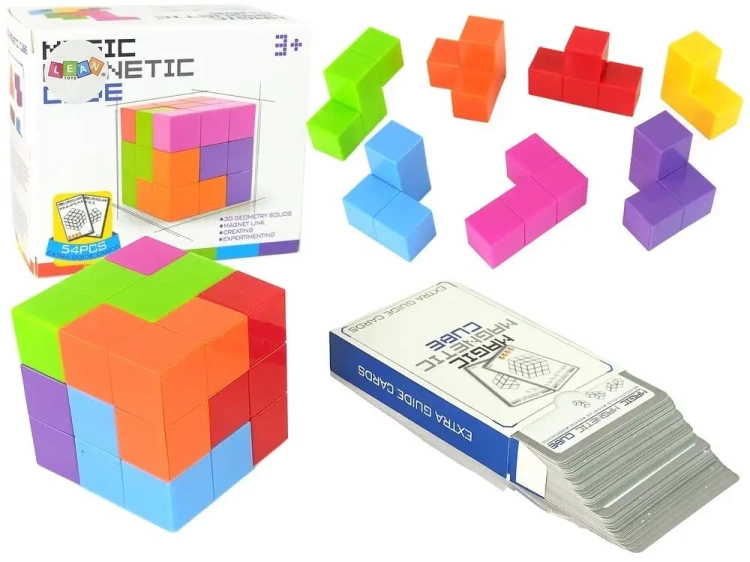 Kostka do układania magnetyczna 7el - Leantoys