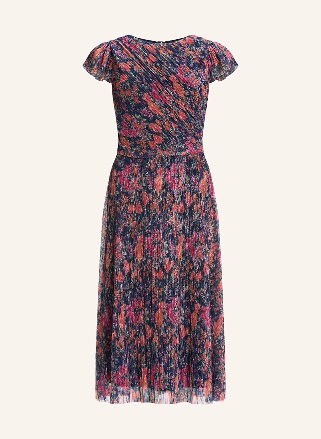 Swing Sukienka Koktajlowa Z Błyszczącą Przędzą I Plisami blau