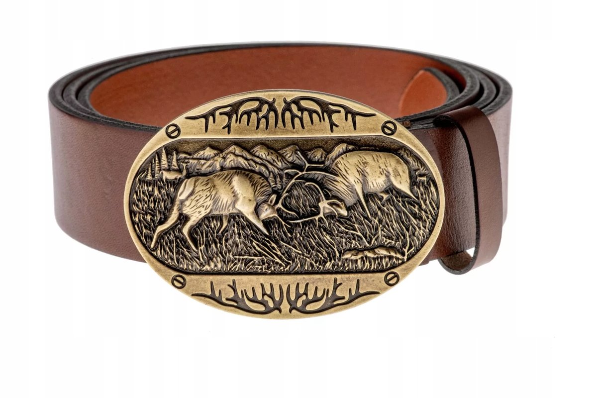 Pasek skórzany BÓR HUNTER ELEGANCE - Rut Gold-120