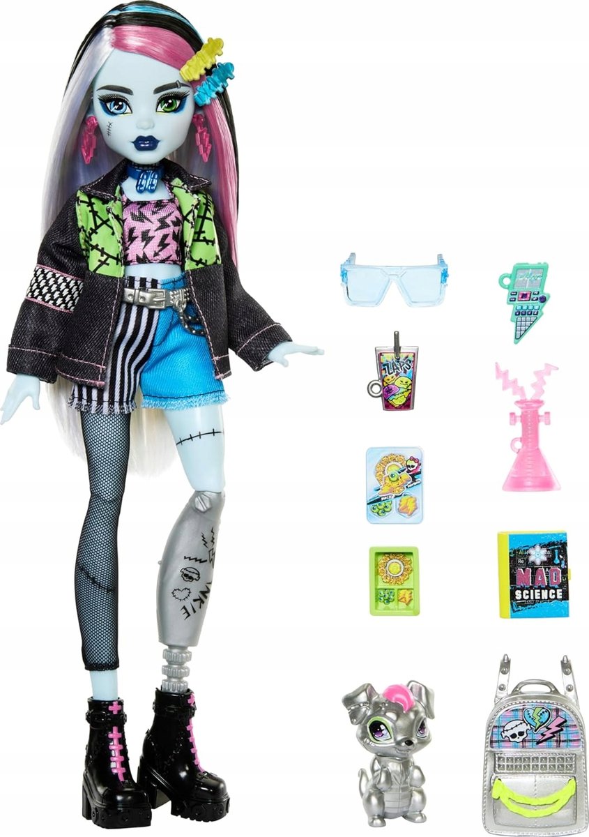 Monster High Frankie Stein Zestaw Lalka Laleczka Akcesoria Dla Dziewczynek