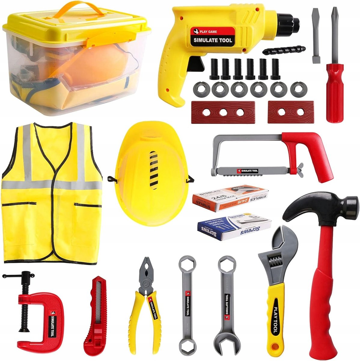 Zestaw Narzędzi 33-Częściowy Narzędzia Prezent Dla Chłopca Młotek Klucze