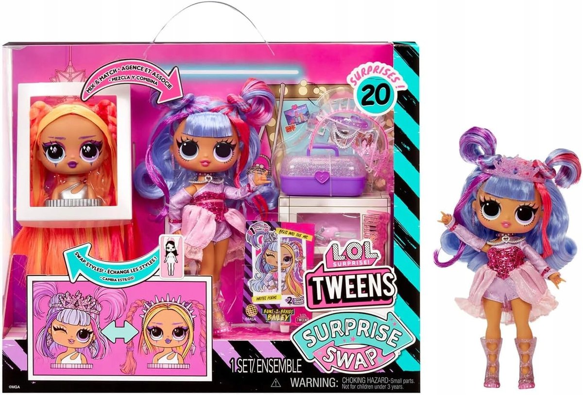 L.O.L. Surprise! Buns-2-Braids Bailey Lalka Dla Dzieci Laleczka Akcesoria