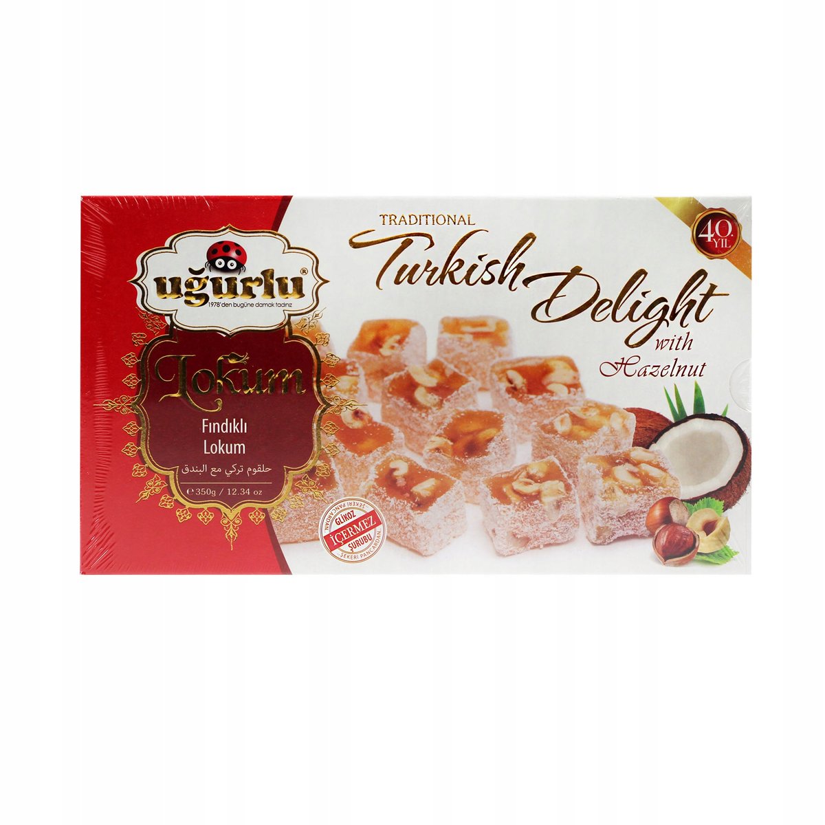 LOKUM GALARETKI Z ORZECHAMI LASKOWYMI I WIÓRKAMI KOKOSOWYMI 350 G UGURLU