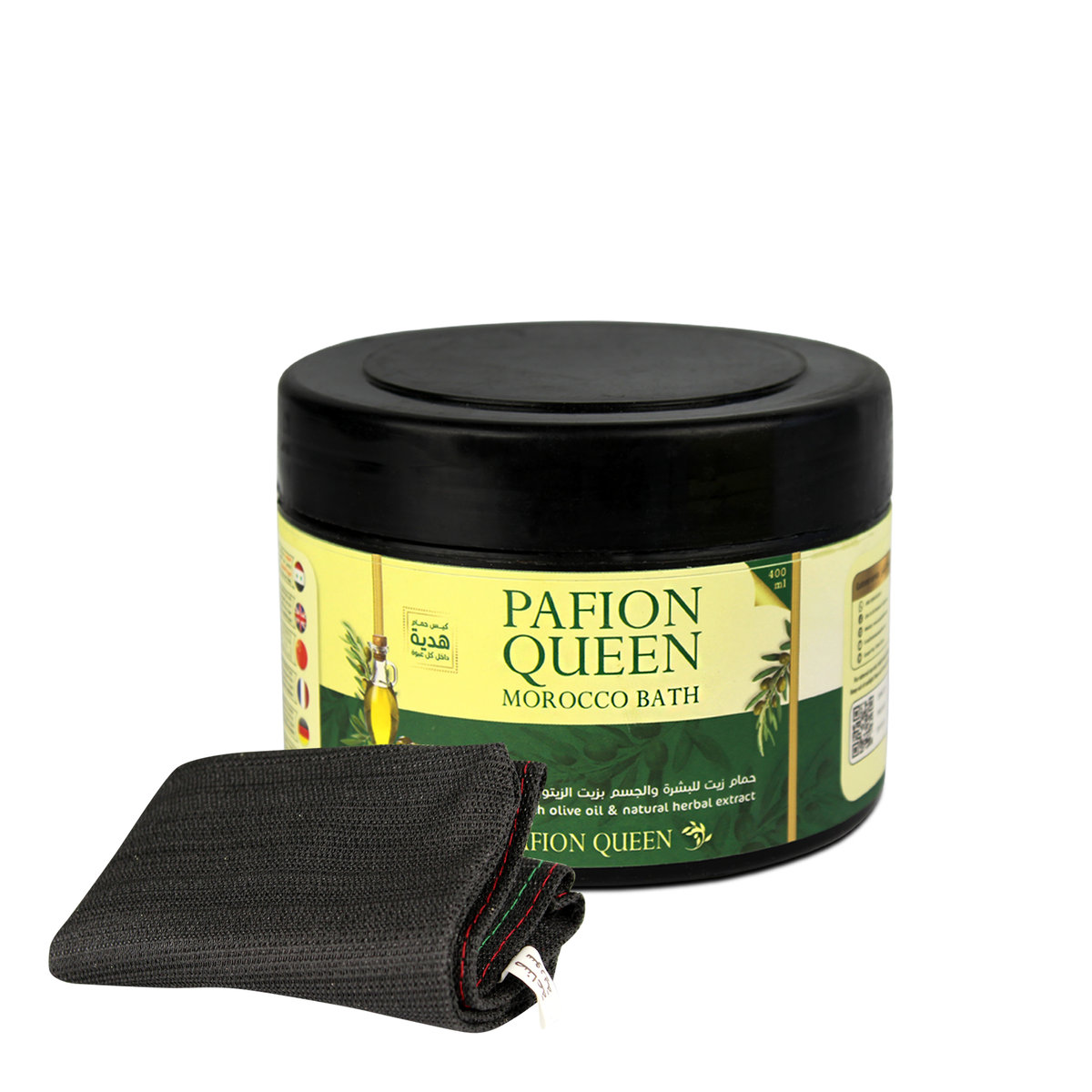 Mydło Czarne Marokańskie 400 ml Pafion Queen + rękawica Kessa