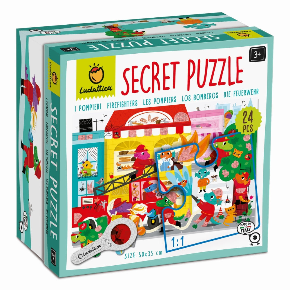 Ludattica Puzzle dla dzieci z ukrytymi motywami Strażacy w akcji