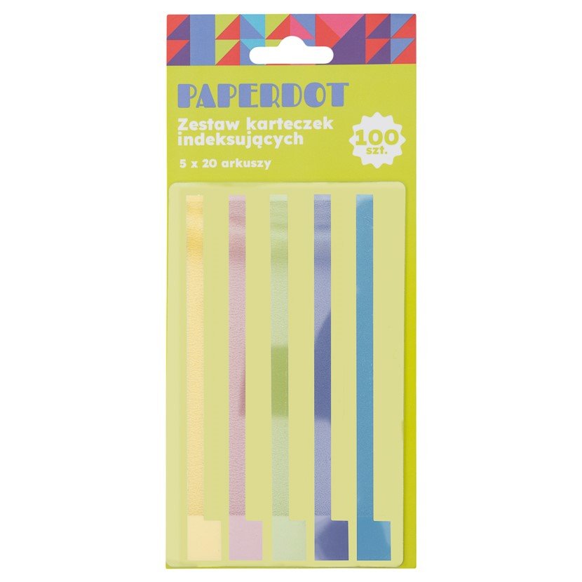 Paperdot, Zakładki Indeksujące, Różnokolorowe, Długie, 5 Kolorów