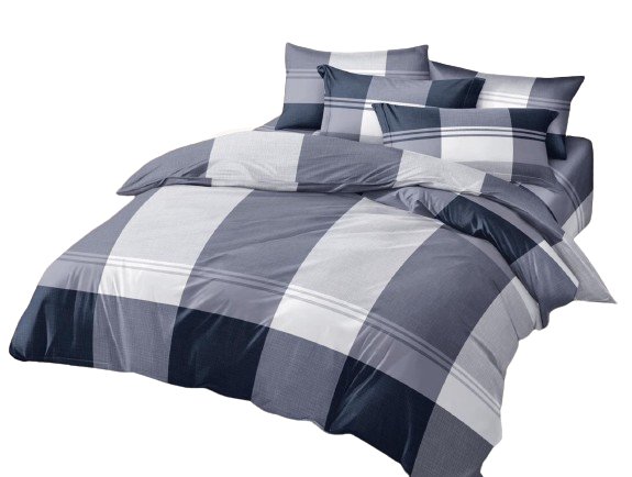 Po��ciel -Kratka granat/szara- 200x220 + prze��cierad��o
