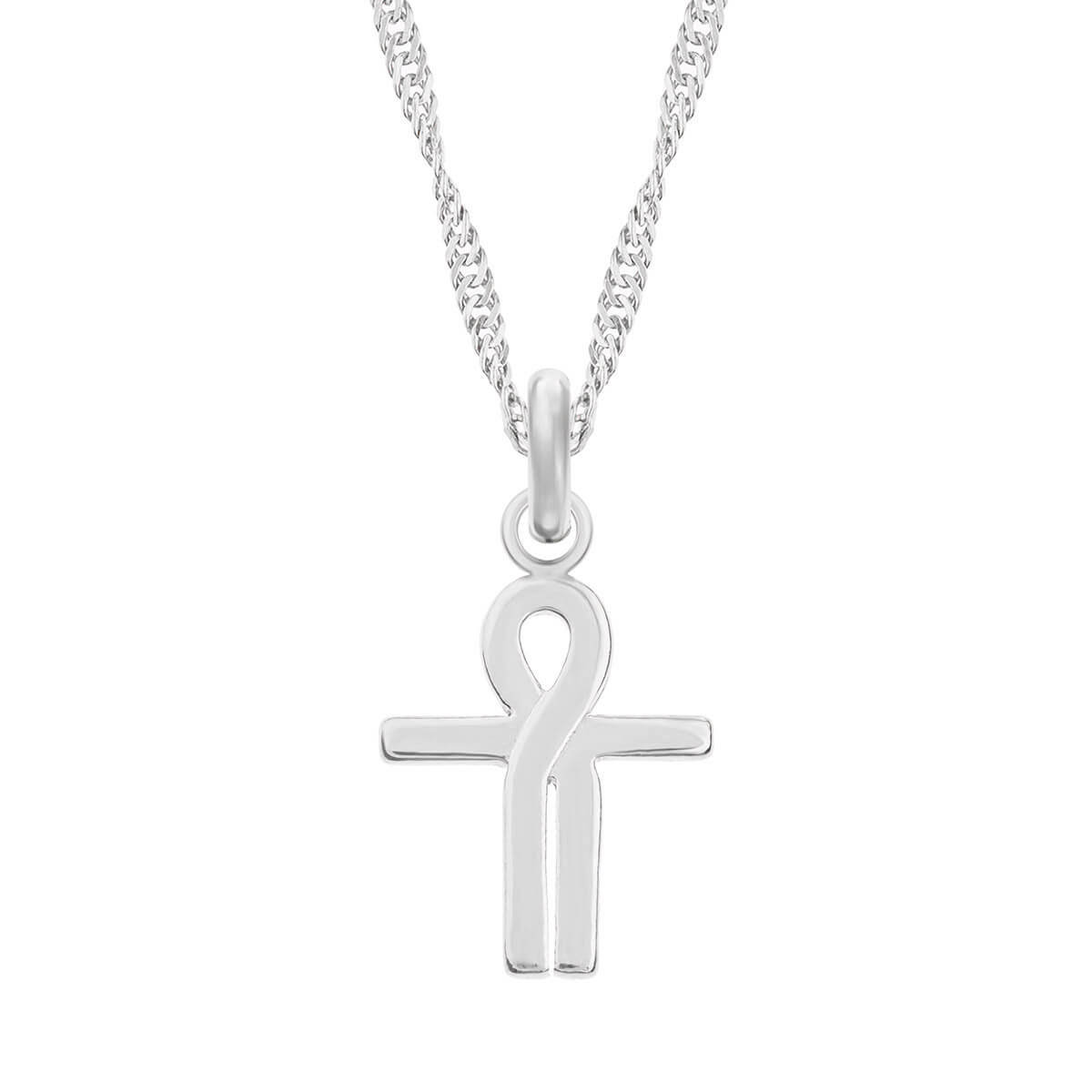 Naszyjnik srebrny krzyż egipski Ankh