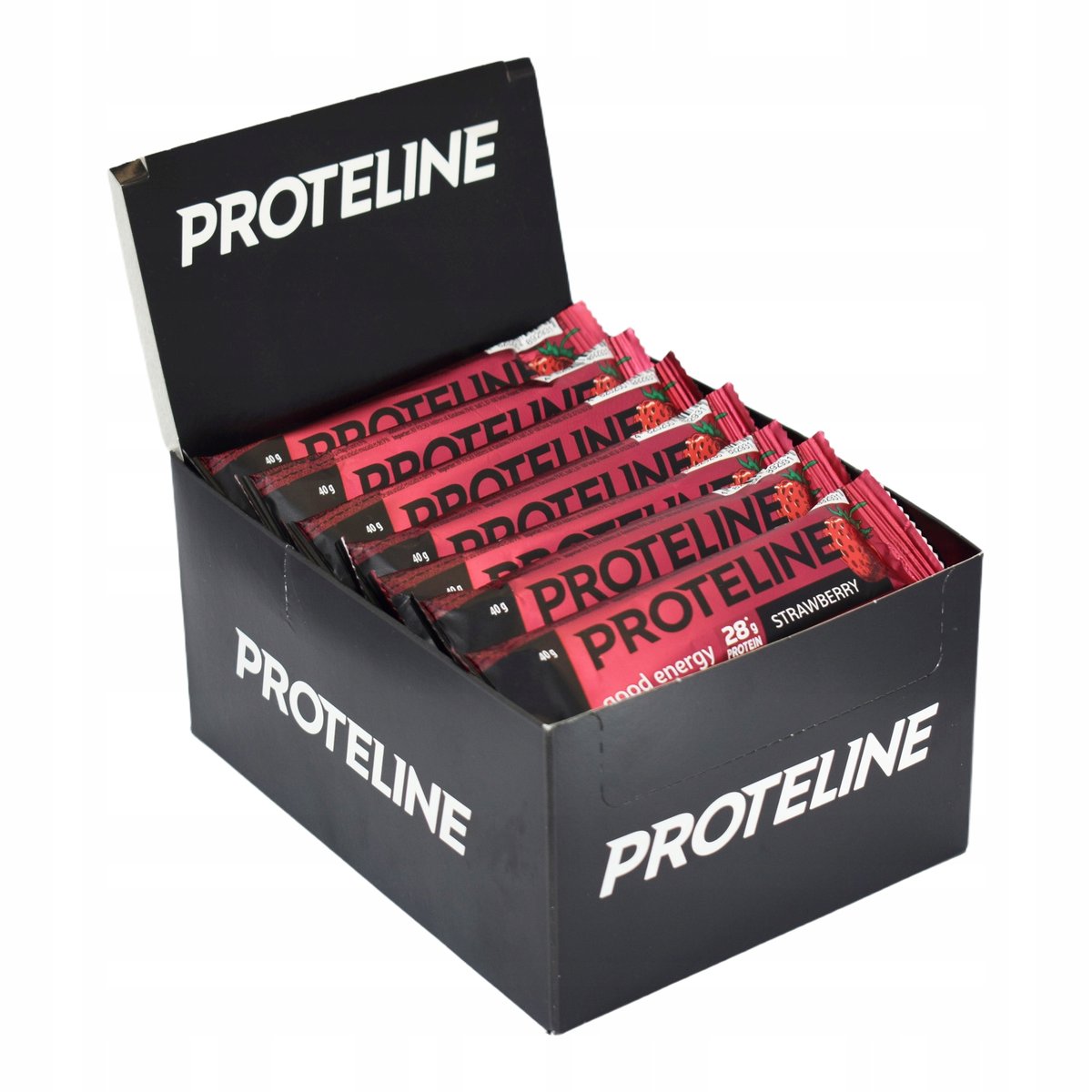 Zestaw PROTELINE 24x40g baton proteinowy o smaku truskawkowym