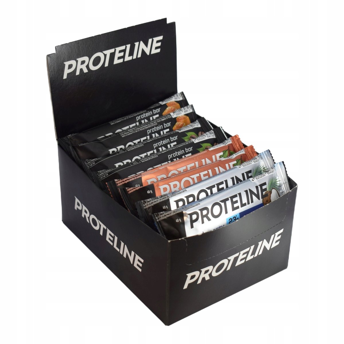 Zestaw PROTELINE 24x40g MIX: słony karmel, kawa, kokos i czekolada