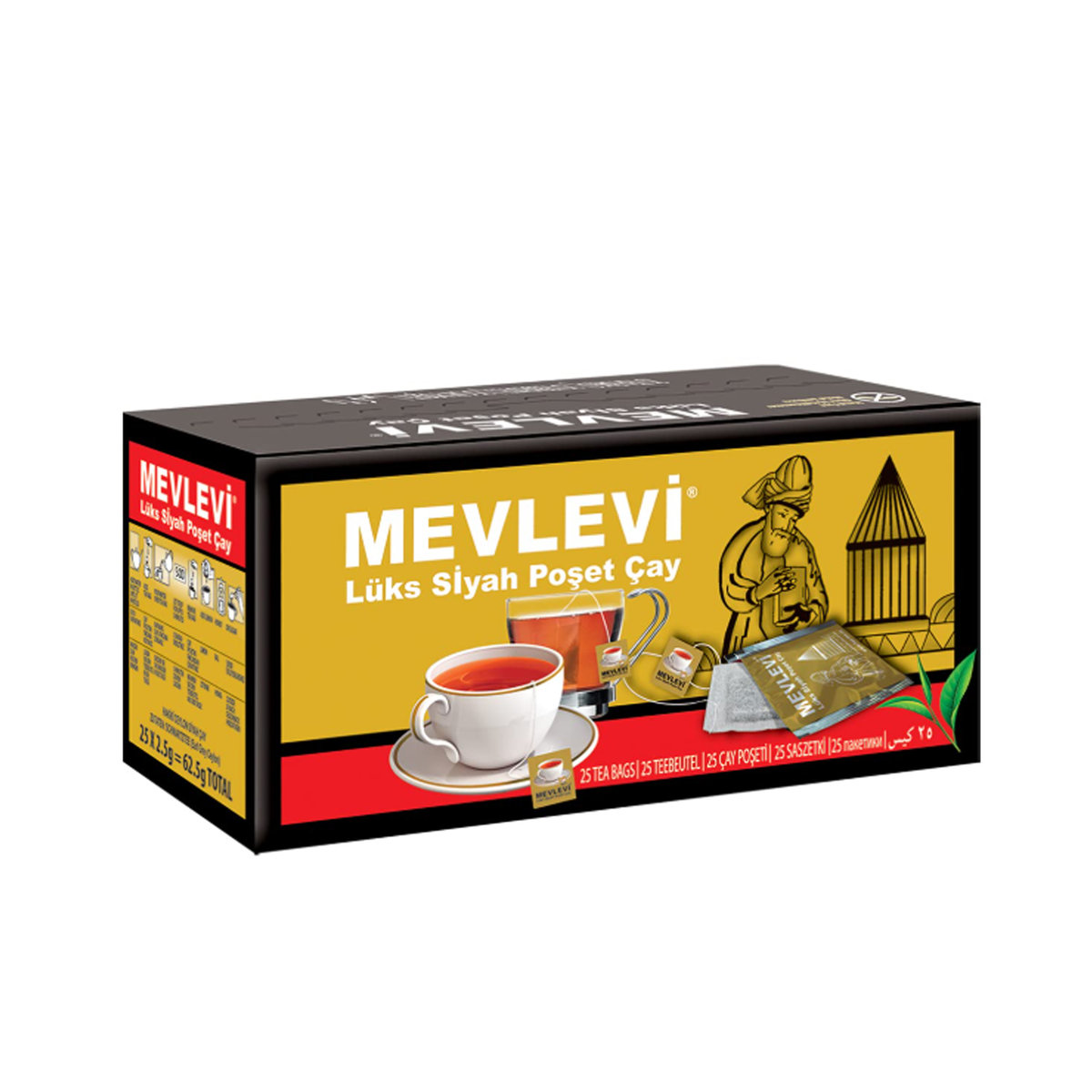 HERBATA EKSPRESOWA MEVLEVI CZARNA CEJLOŃSKA BERGAMOTKA 25 TOREBEK SRI LANKA