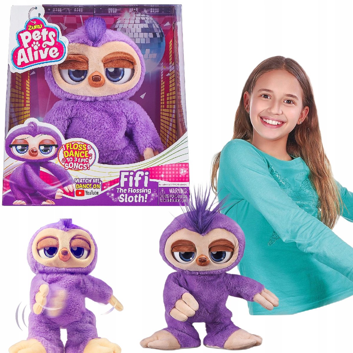 Fifi Tańczący Leniwiec Interaktywny Pluszak Dla Dzieci Prezent Świąteczny