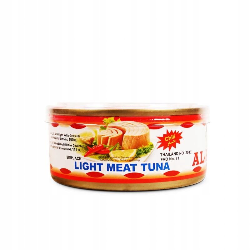 TUŃCZYK SKIPJACK LIGHT LEKKI Z CHILLI 160g Al-Raii