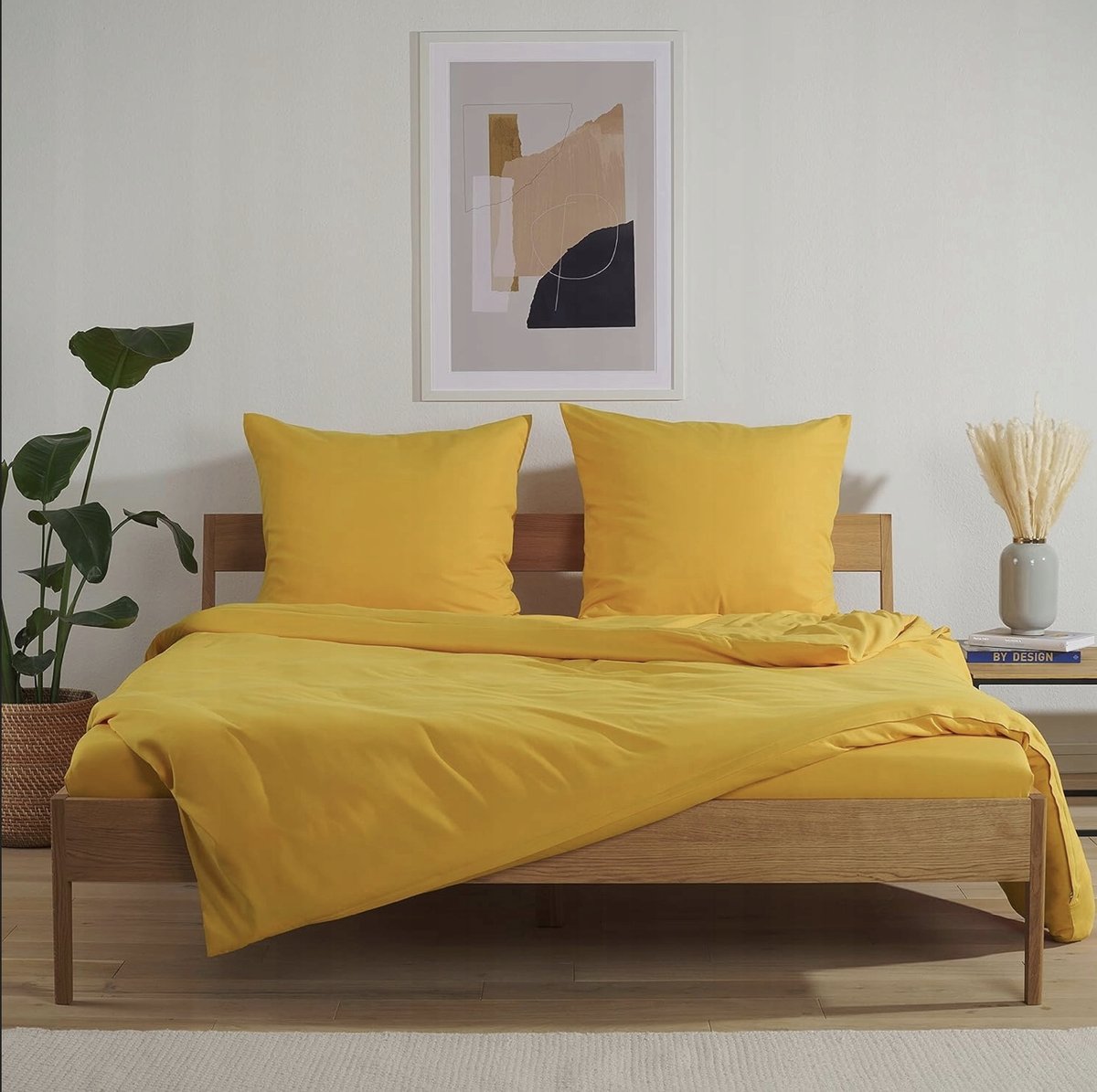 Blumtal - Musztardowy komplet pościeli z mikrofibry 135x200cm+50x75cm