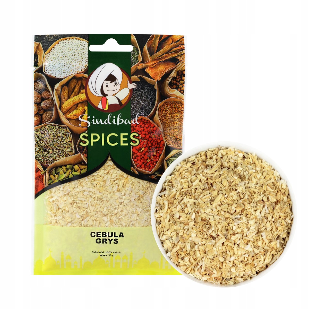 CEBULA SUSZONA GRYS 50g Sindibad AROMATYCZNA